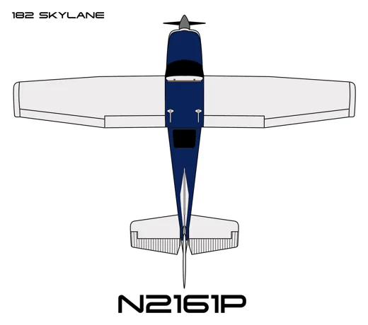 Cessna N2161P original aircraft artwork