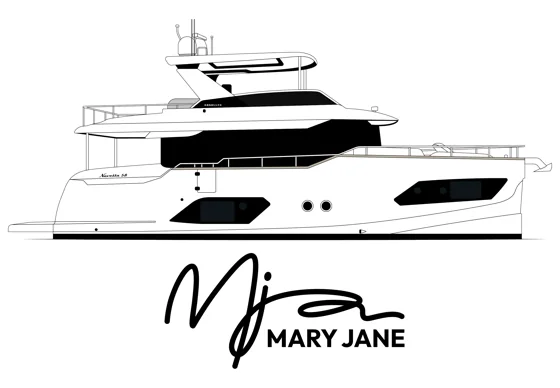 Mary Jane Motor Yacht original boat artwork
