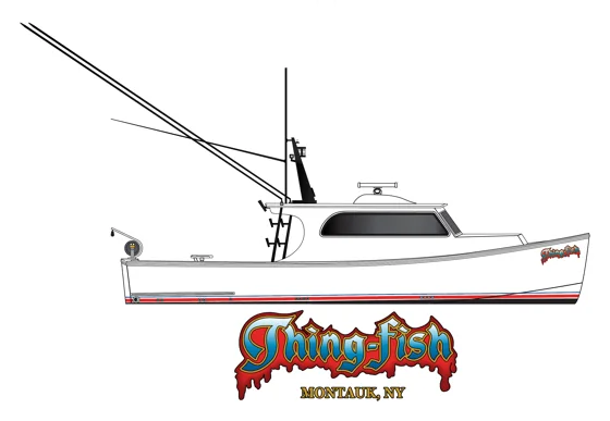 Sportfishing with Red Lettering, Artwork