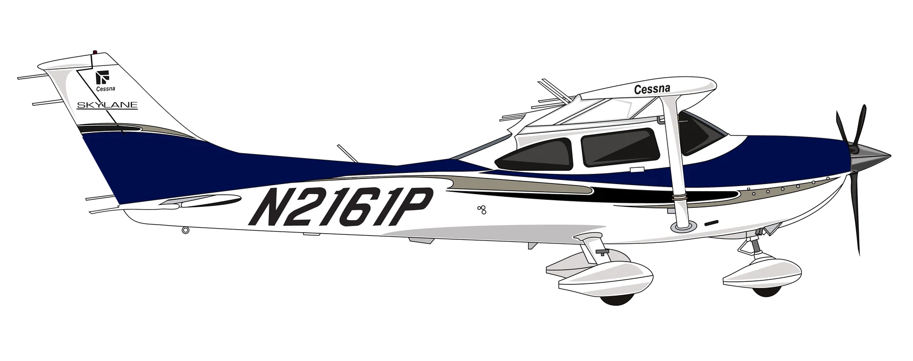 Supplied Cessna Skylane N2161P aircraft illustration