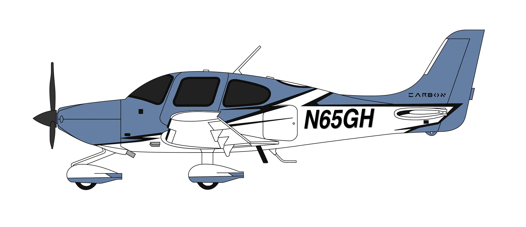 Cirrus Carbon N65GH supplied Simat aircraft illustration
