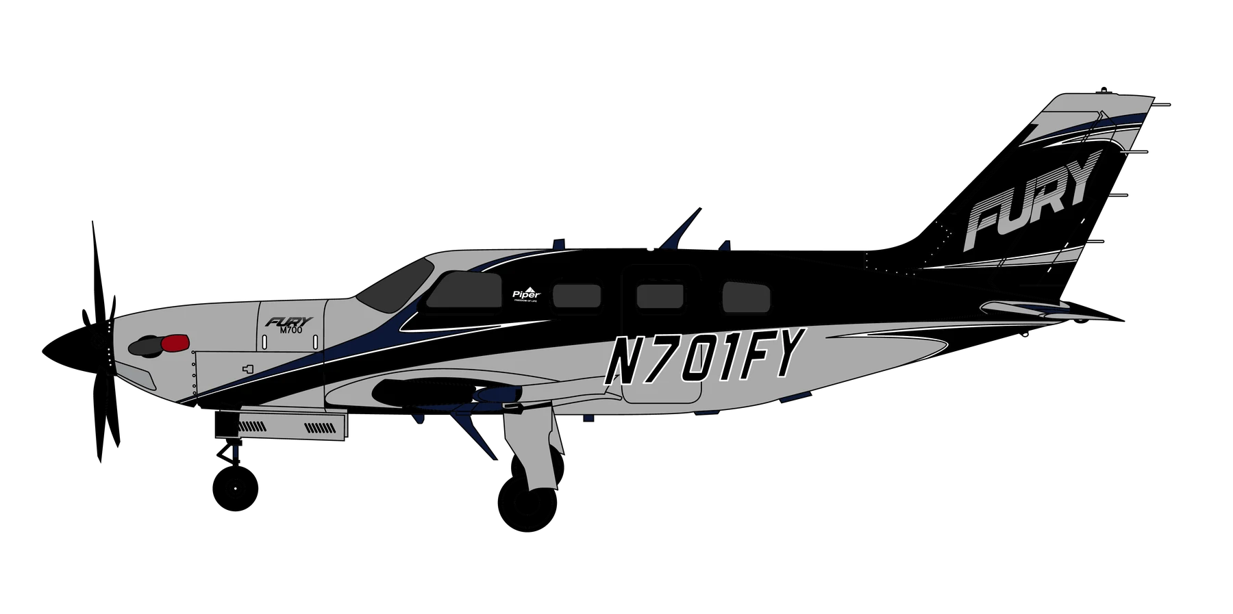 Piper Fury M700 N701FY supplied Simat aircraft illustration