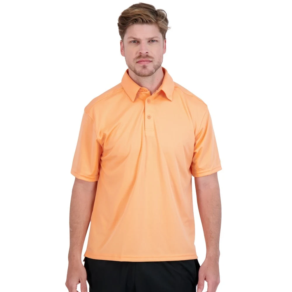 Denali 41615 Men's ProtectUV Short Sleeve Polo · Tangelo · front · Garment reference