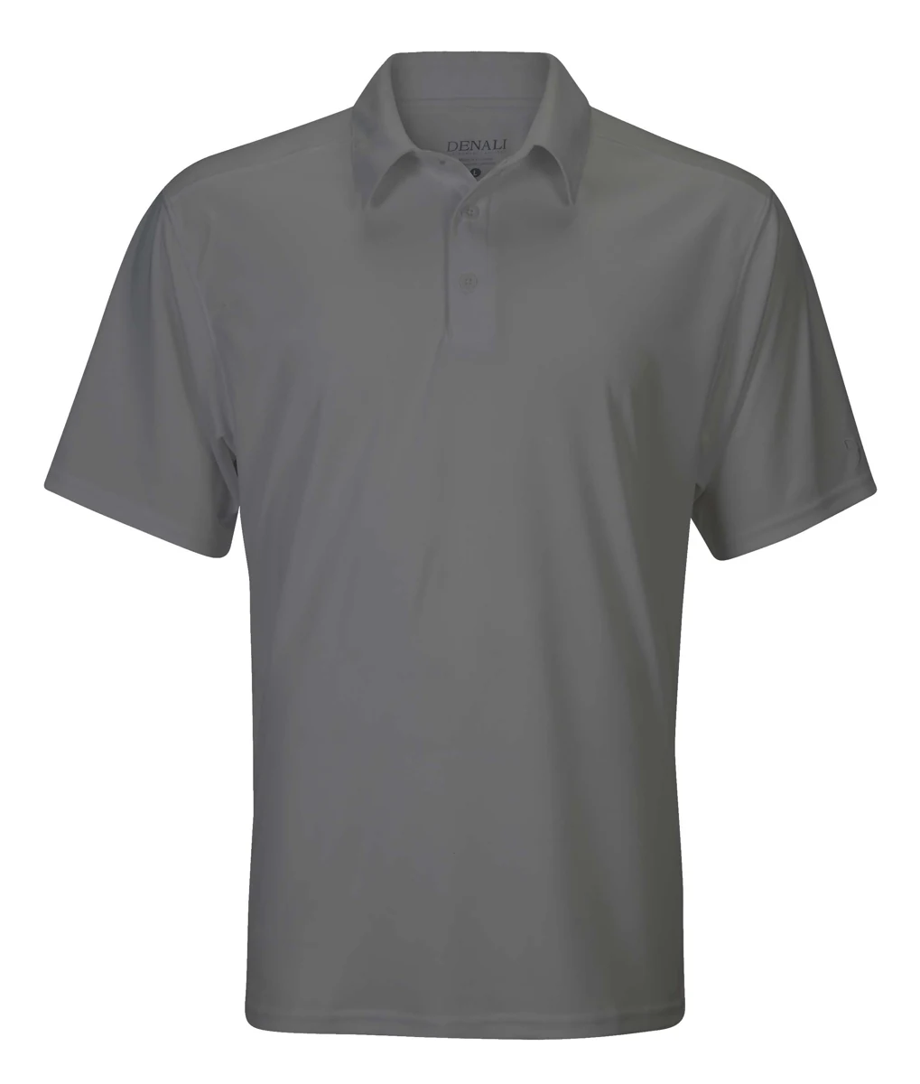 Denali 41615 Men's ProtectUV Short Sleeve Polo · Grey Wolf · front · Garment reference
