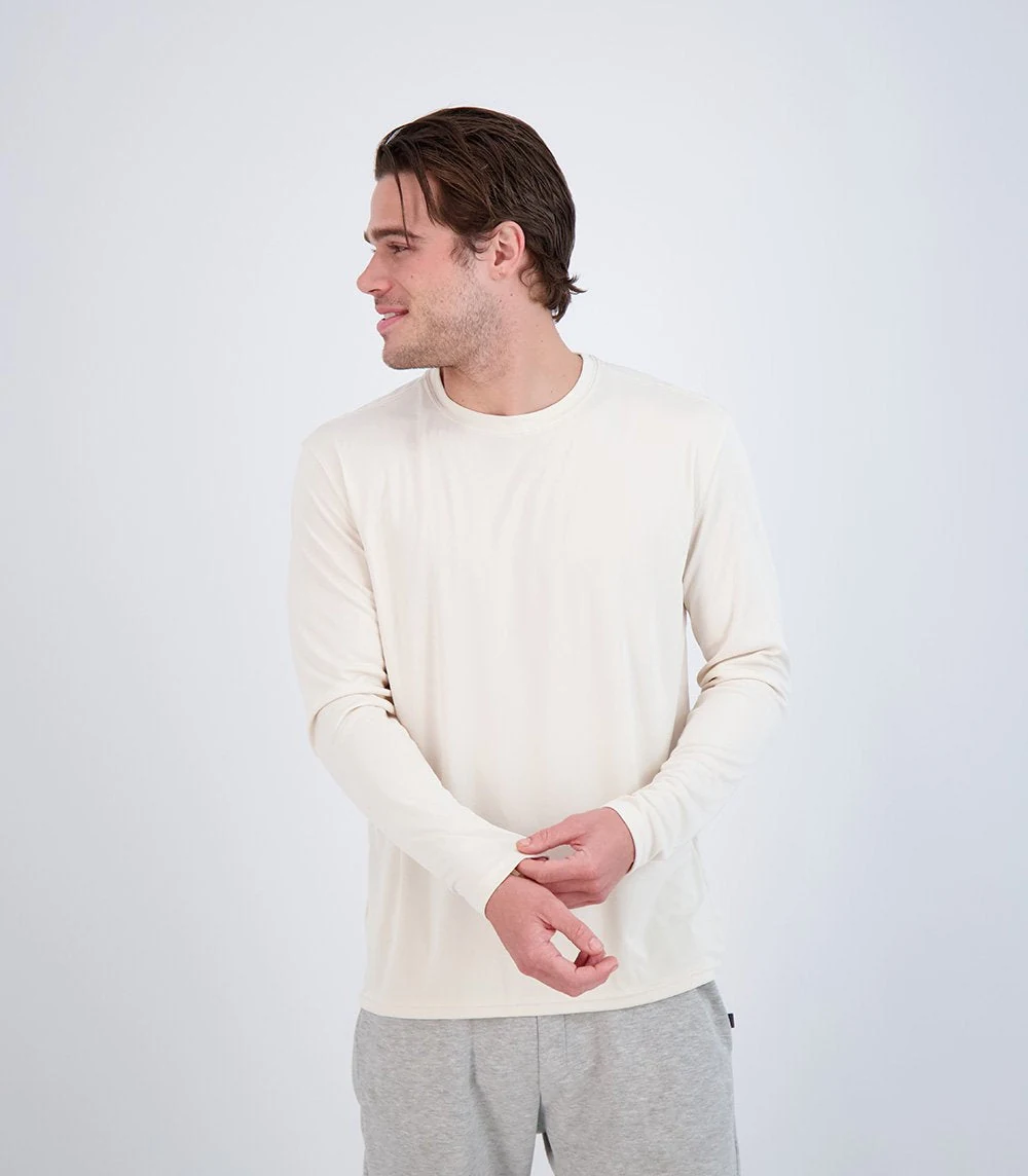 Denali 423197 Men's chillBRO Long Sleeve Sun Protective Shirt · Moondust · front · Garment reference