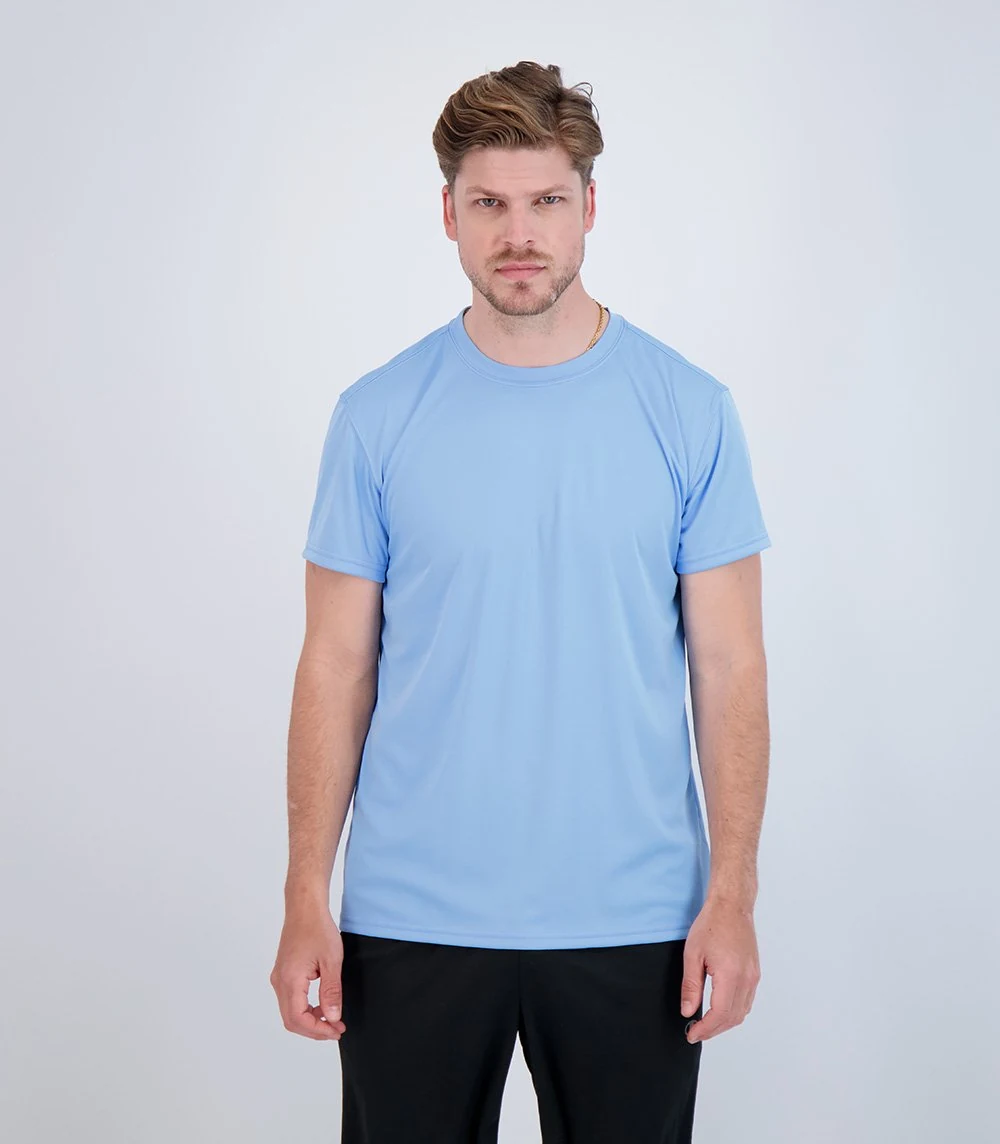 Denali 42325 Men's Teaser Short Sleeve Sun Protective Shirt · Delph Blue · front · Garment reference