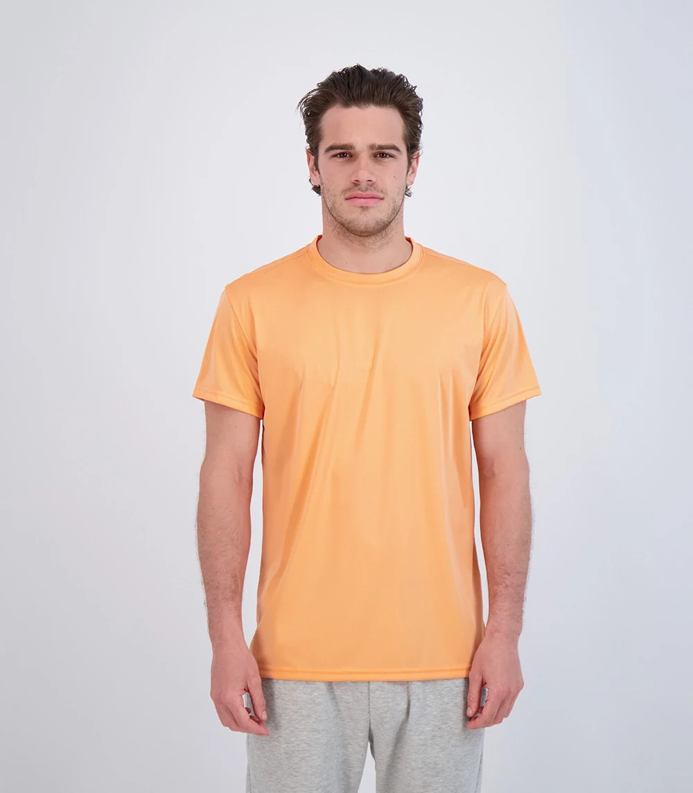 Denali 42325 Men's Teaser Short Sleeve Sun Protective Shirt · Tangelo · front · Garment reference