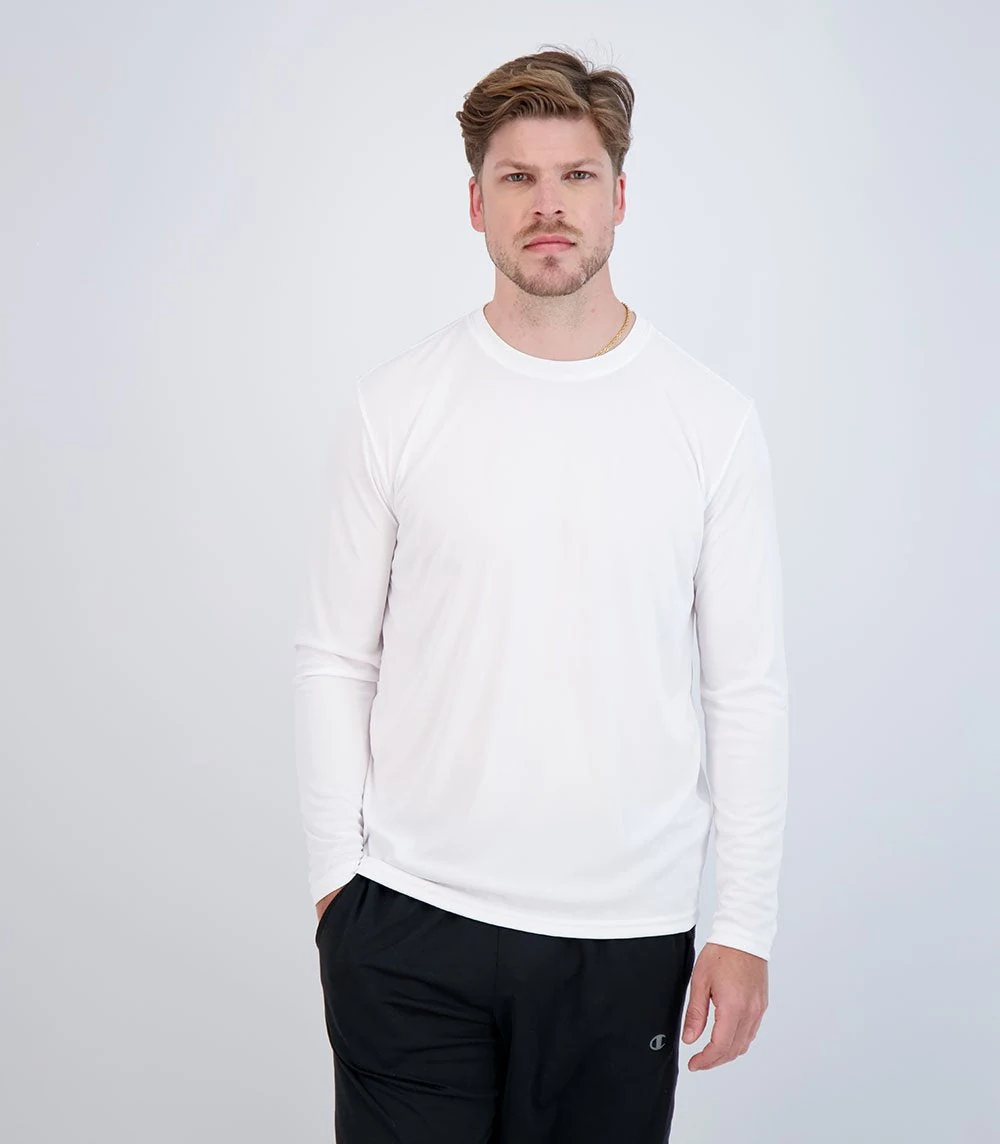 Denali 42327 Men's Teaser Long Sleeve Sun Protective Shirt · White · front · Garment reference