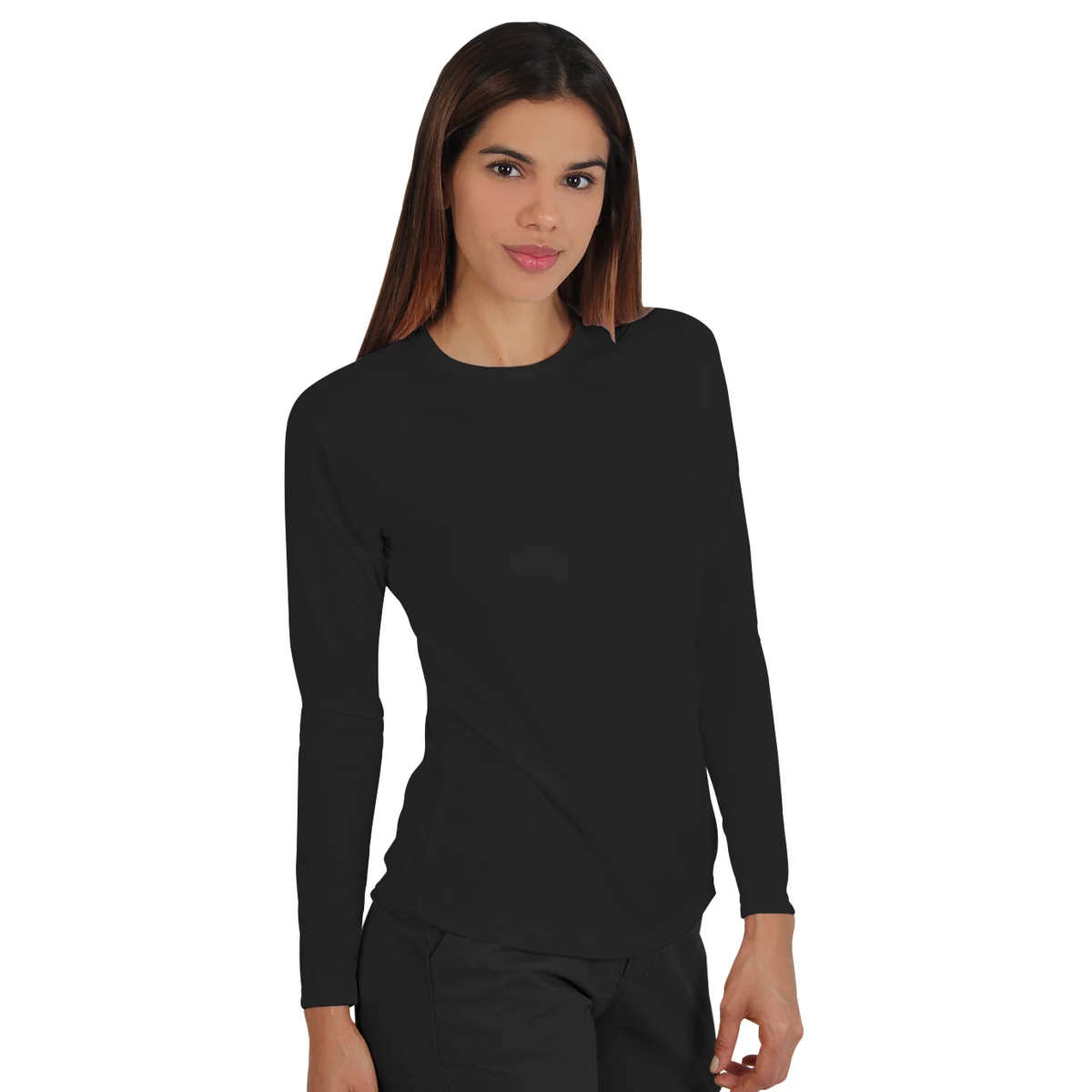 Denali 52327 Women's chillBRO Long Sleeve Sun Protective Shirt · Black · front · Garment reference