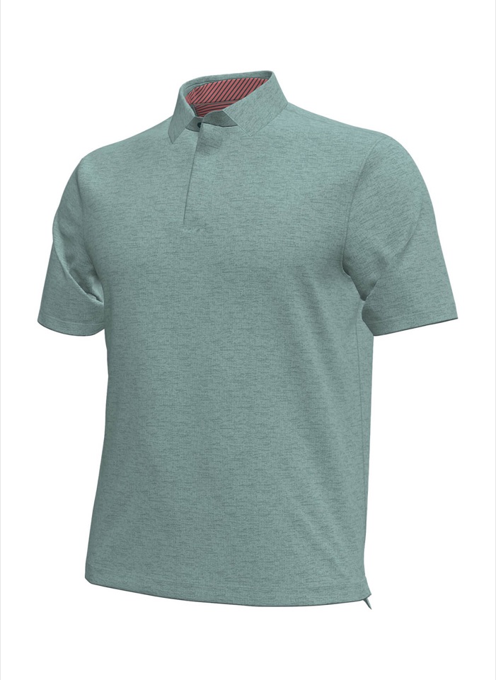 Under Armour UM0999 Men's Aura Heather Polo · Rack Green · Supplier photo