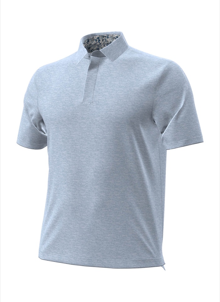 Under Armour UM0999 Men's Aura Heather Polo · Blue Calm Heather · Supplier photo