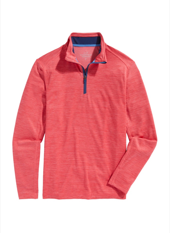 Vineyard Vines 1K001556 Men's Blank Sankaty Performance Quarter-Zip · Resort Red supplier garment photo