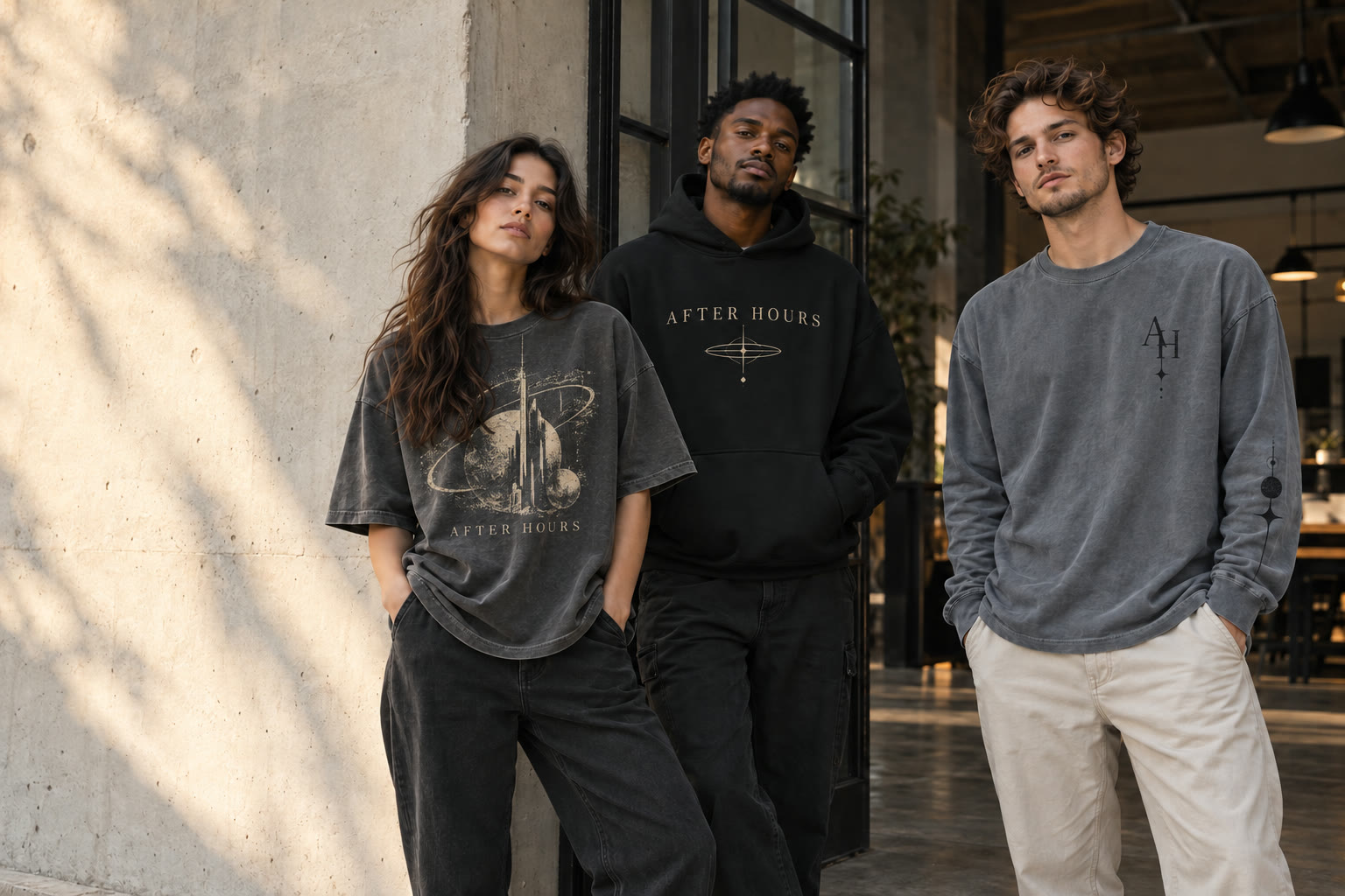 Illustrative lifestyle scene for clothing brands apparel