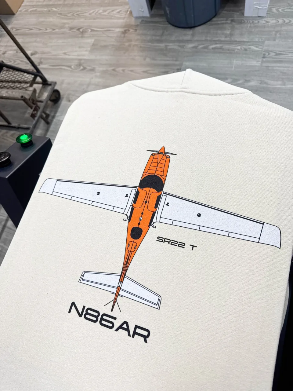 Actual Cirrus SR22T apparel print