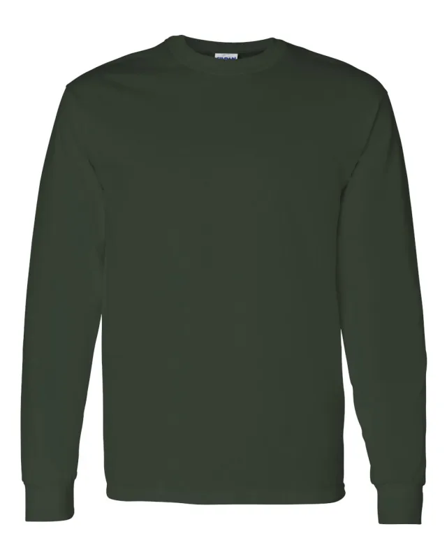 5400 Unisex Heavy Cotton™ Long Sleeve T-Shirt · Forest · front · Garment reference