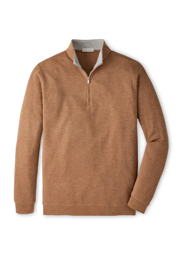Peter Millar Men's Crown Comfort Quarter-Zip · Dark Amber · Supplier photo