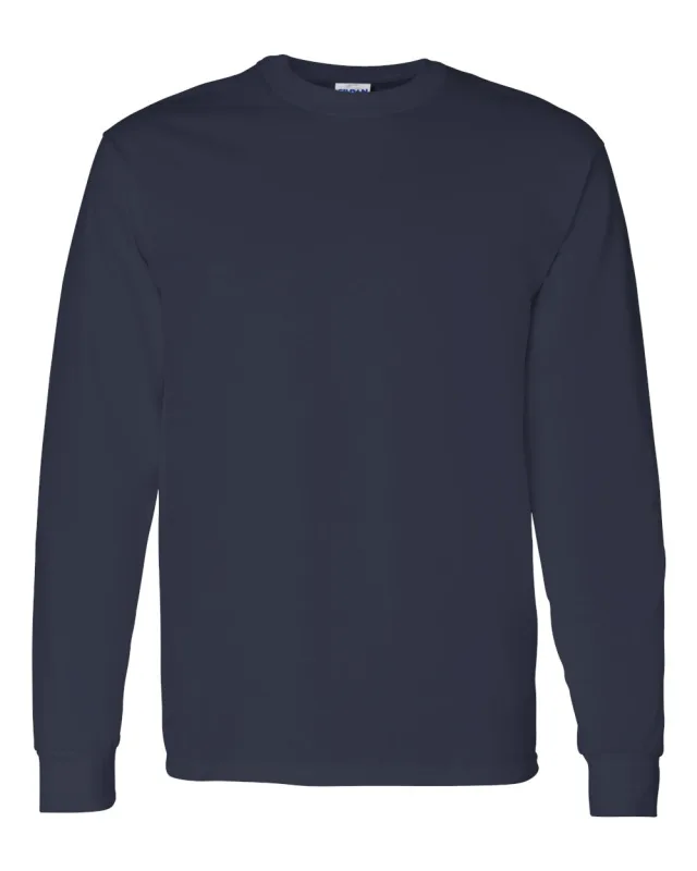 5400 Unisex Heavy Cotton™ Long Sleeve T-Shirt · Navy · front · Garment reference