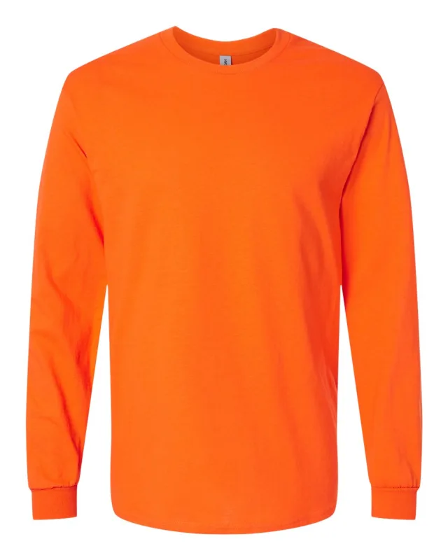 5400 Unisex Heavy Cotton™ Long Sleeve T-Shirt · Orange · front · Garment reference