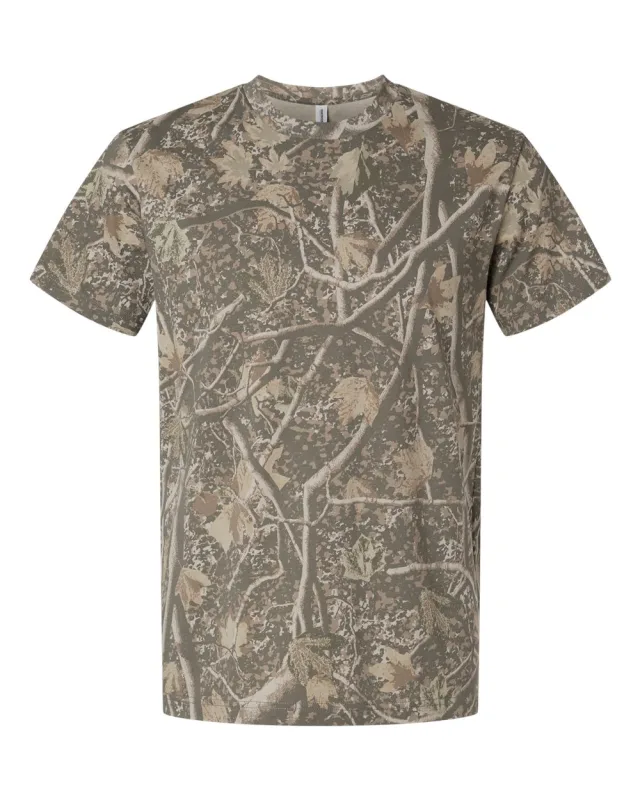 PRM180PT Unisex Premium T-Shirt · Deadwood Tree Camo · front · Garment reference