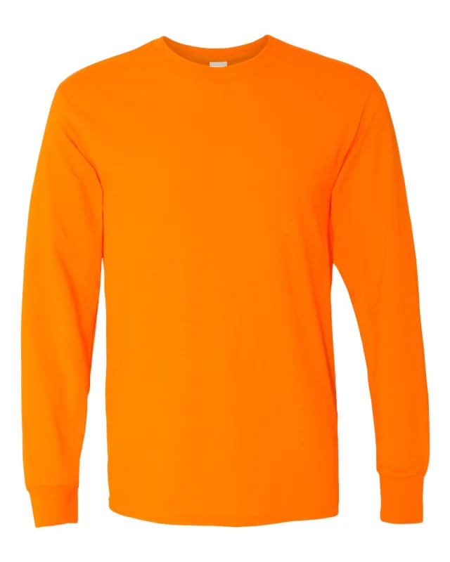 5400 Unisex Heavy Cotton™ Long Sleeve T-Shirt · Safety Orange · front · Garment reference