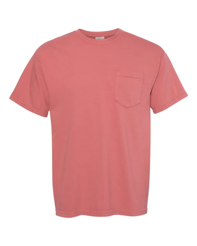 6030 Unisex Garment-Dyed Heavyweight Pocket T-Shirt · Cumin · front · Garment reference