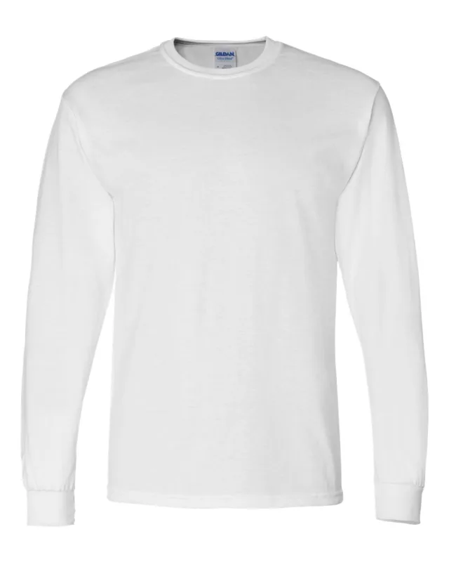 8400 Unisex DryBlend® 50/50 Long Sleeve T-Shirt · White · front · Garment reference