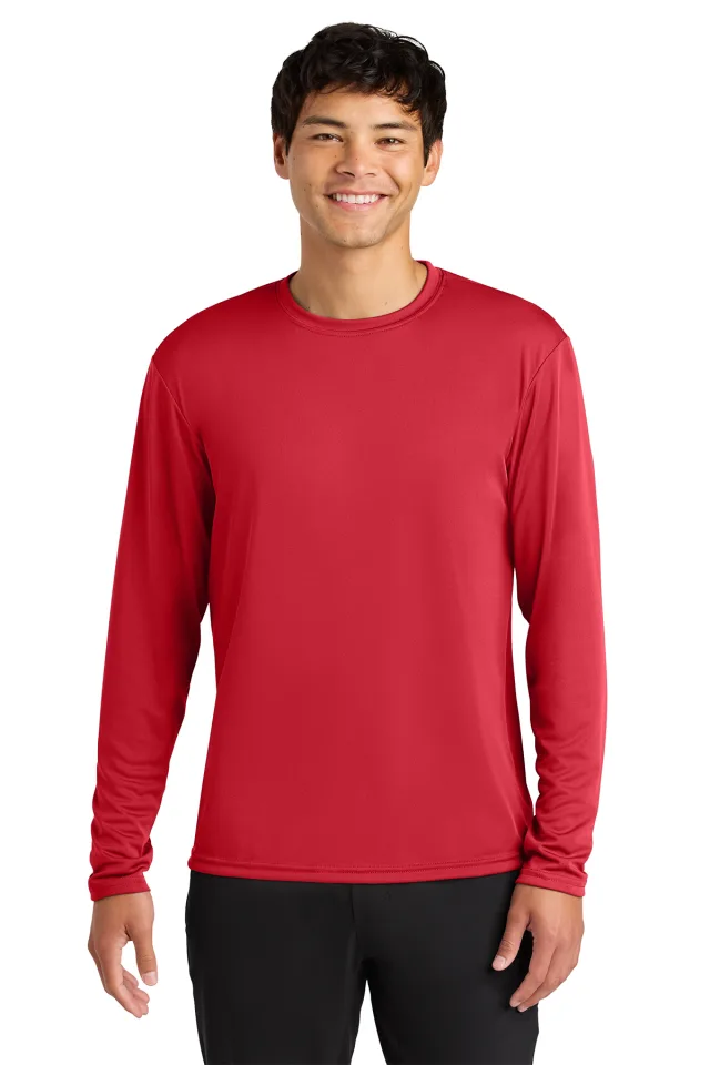 A4 Cooling Performance Long Sleeve Tee · Scarlet · front · Garment reference