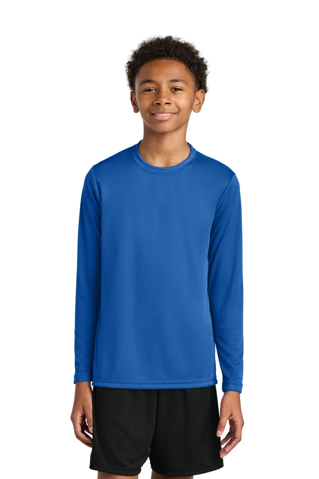 A4 Youth Cooling Performance Long Sleeve Tee · Royal · front · Garment reference