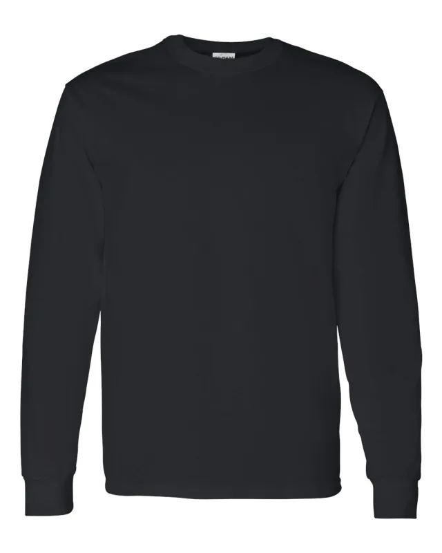 5400 Unisex Heavy Cotton™ Long Sleeve T-Shirt · Black · front · Garment reference