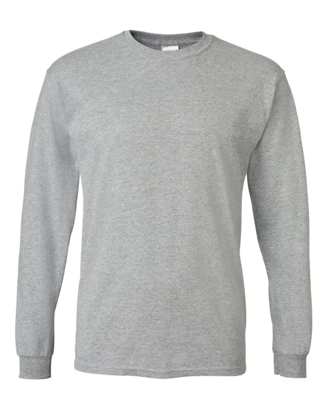 8400 Unisex DryBlend® 50/50 Long Sleeve T-Shirt · Sport Grey · front · Garment reference