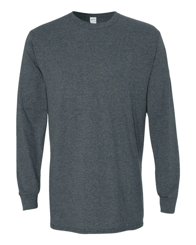 5400 Unisex Heavy Cotton™ Long Sleeve T-Shirt · Dark Heather · front · Garment reference