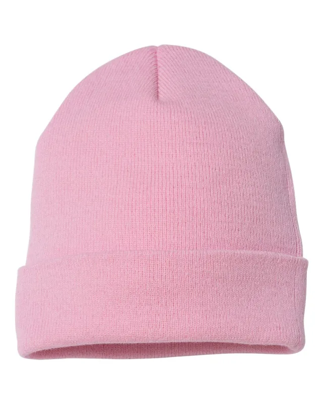 1501KC Cuffed Beanie · Baby Pink · front · Garment reference