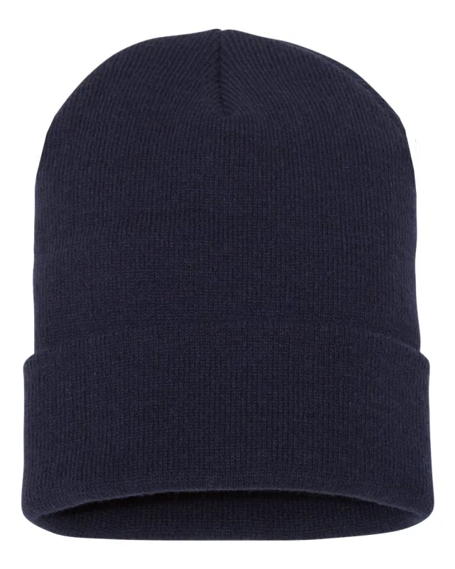 1501KC Cuffed Beanie · Navy · front · Garment reference