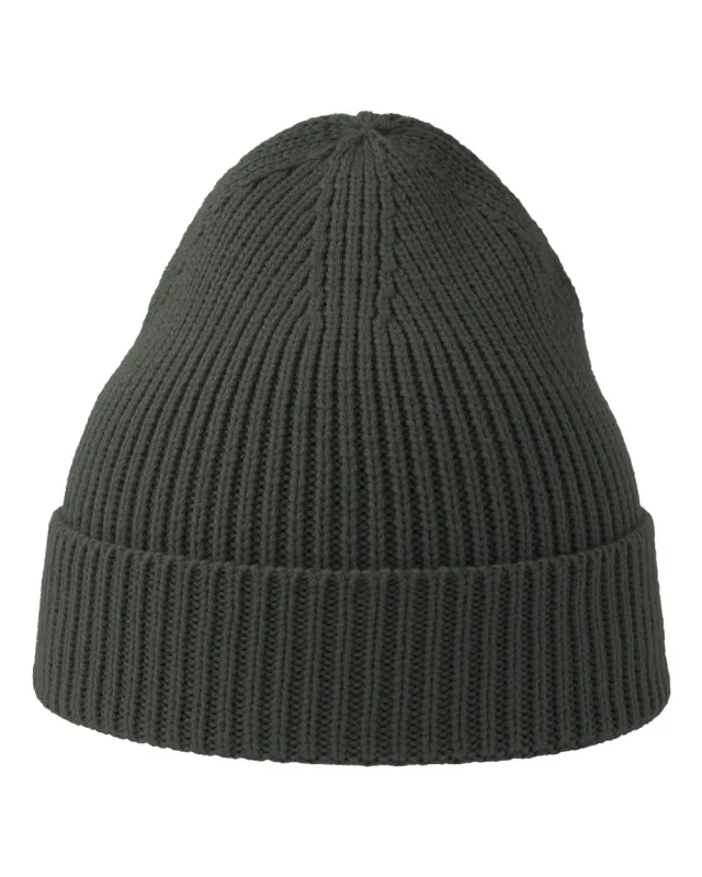 ANDY Sustainable Fine Rib Cuffed Beanie · Dark Grey · front · Garment reference