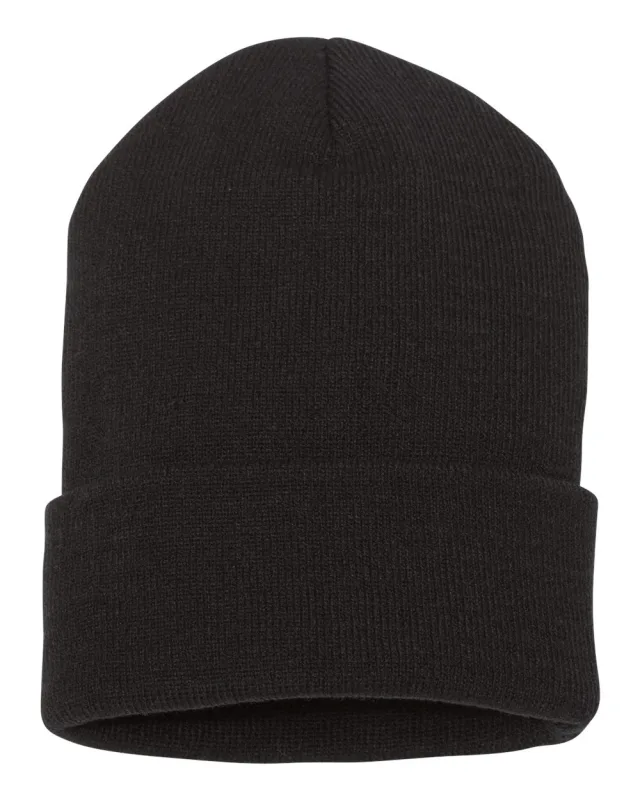1501KC Cuffed Beanie · Black · front · Garment reference