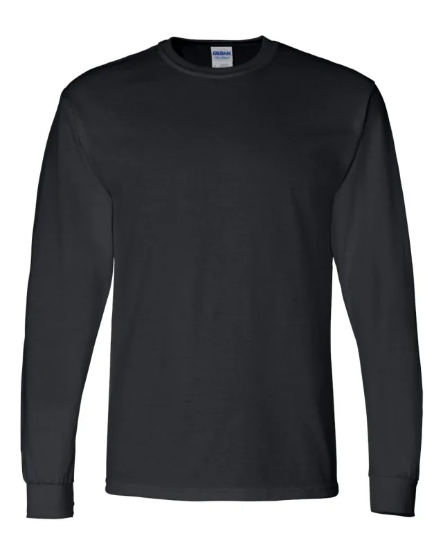 8400 Unisex DryBlend® 50/50 Long Sleeve T-Shirt · Black · front · Garment reference