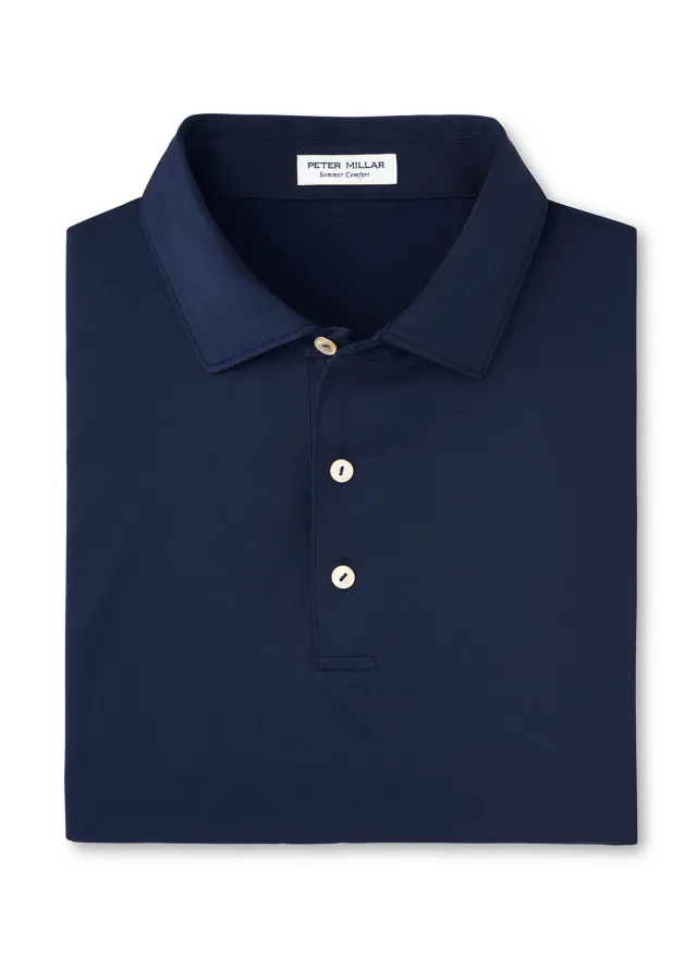 Peter Millar Men's Solid Performance Polo - Self Collar · Navy · Supplier photo