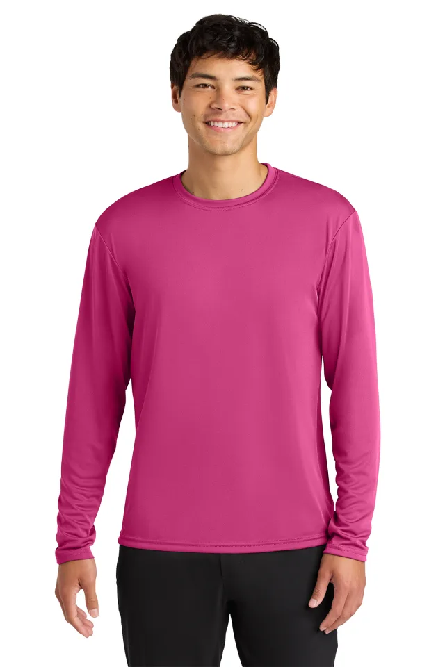 A4 Cooling Performance Long Sleeve Tee · Fuchsia · front · Garment reference