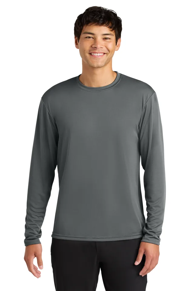 A4 Cooling Performance Long Sleeve Tee · Graphite · front · Garment reference