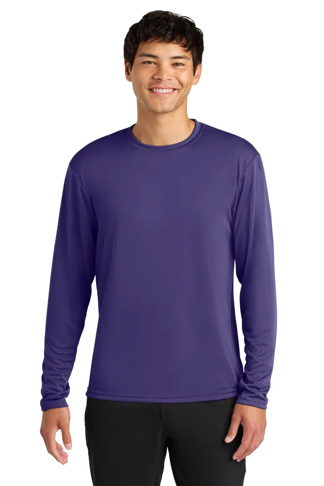 A4 Cooling Performance Long Sleeve Tee · Purple · front · Garment reference