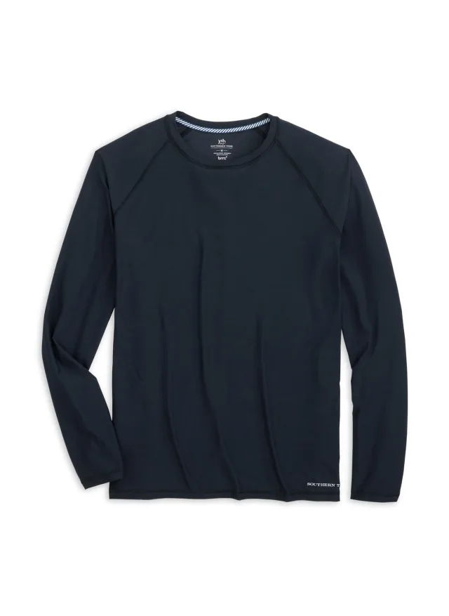Southern Tide Men's Brrr-illiant Performance Long-Sleeve T-Shirt · Caviar Black · Supplier photo