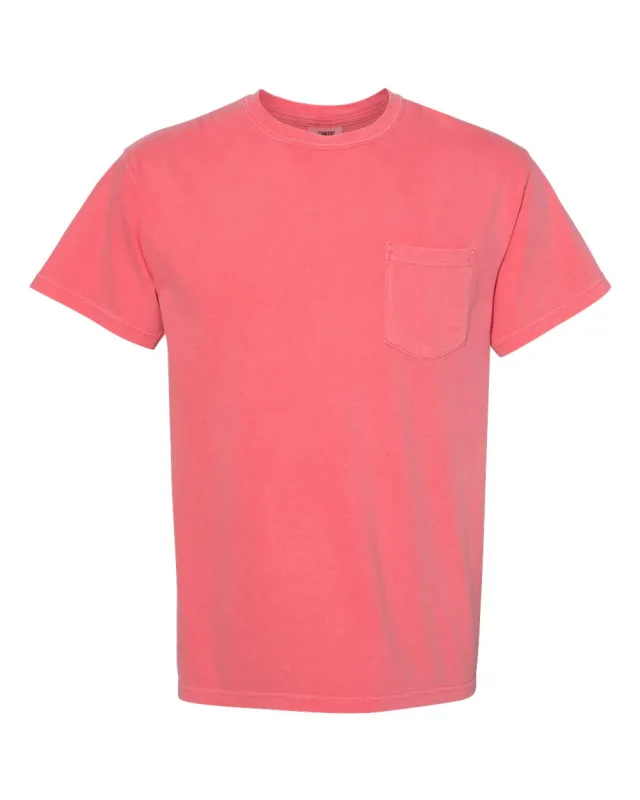 6030 Unisex Garment-Dyed Heavyweight Pocket T-Shirt · Watermelon · front · Garment reference