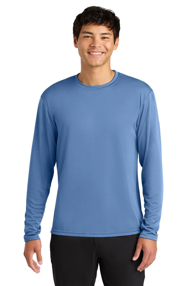 A4 Cooling Performance Long Sleeve Tee · Light Blue · front · Garment reference