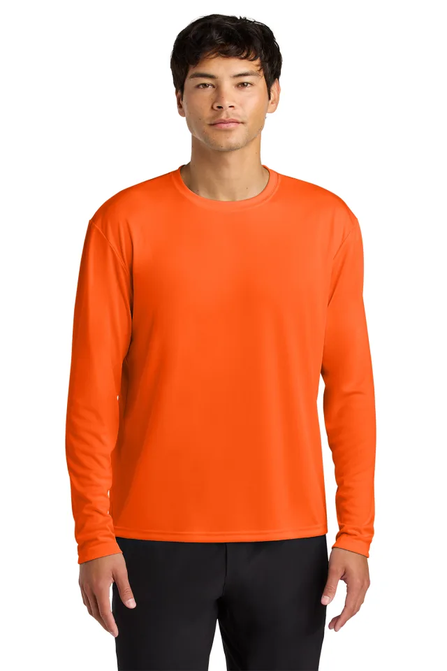 A4 Cooling Performance Long Sleeve Tee · Safety Orange · front · Garment reference