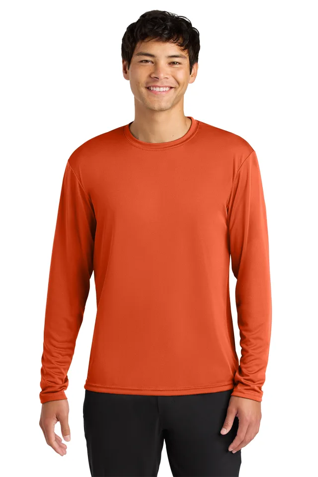 A4 Cooling Performance Long Sleeve Tee · Athletic Orange · front · Garment reference