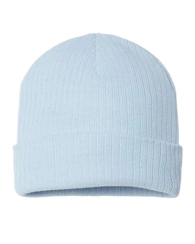 RIO Sustainable Rib Cuffed Beanie · Light Blue · front · Garment reference
