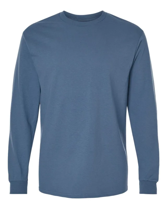 5400 Unisex Heavy Cotton™ Long Sleeve T-Shirt · Indigo Blue · front · Garment reference