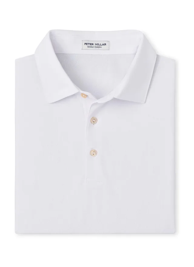 Peter Millar Men's Solid Stretch Polo · White · Supplier photo