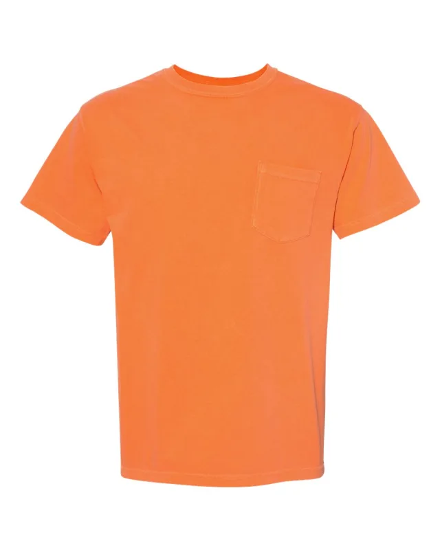 6030 Unisex Garment-Dyed Heavyweight Pocket T-Shirt · Burnt Orange · front · Garment reference