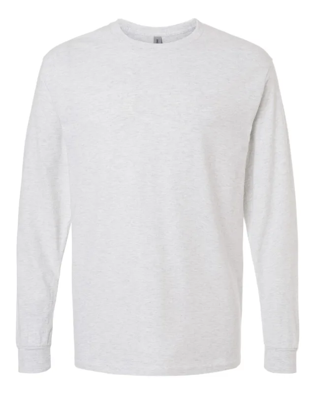 5400 Unisex Heavy Cotton™ Long Sleeve T-Shirt · Ash · front · Garment reference
